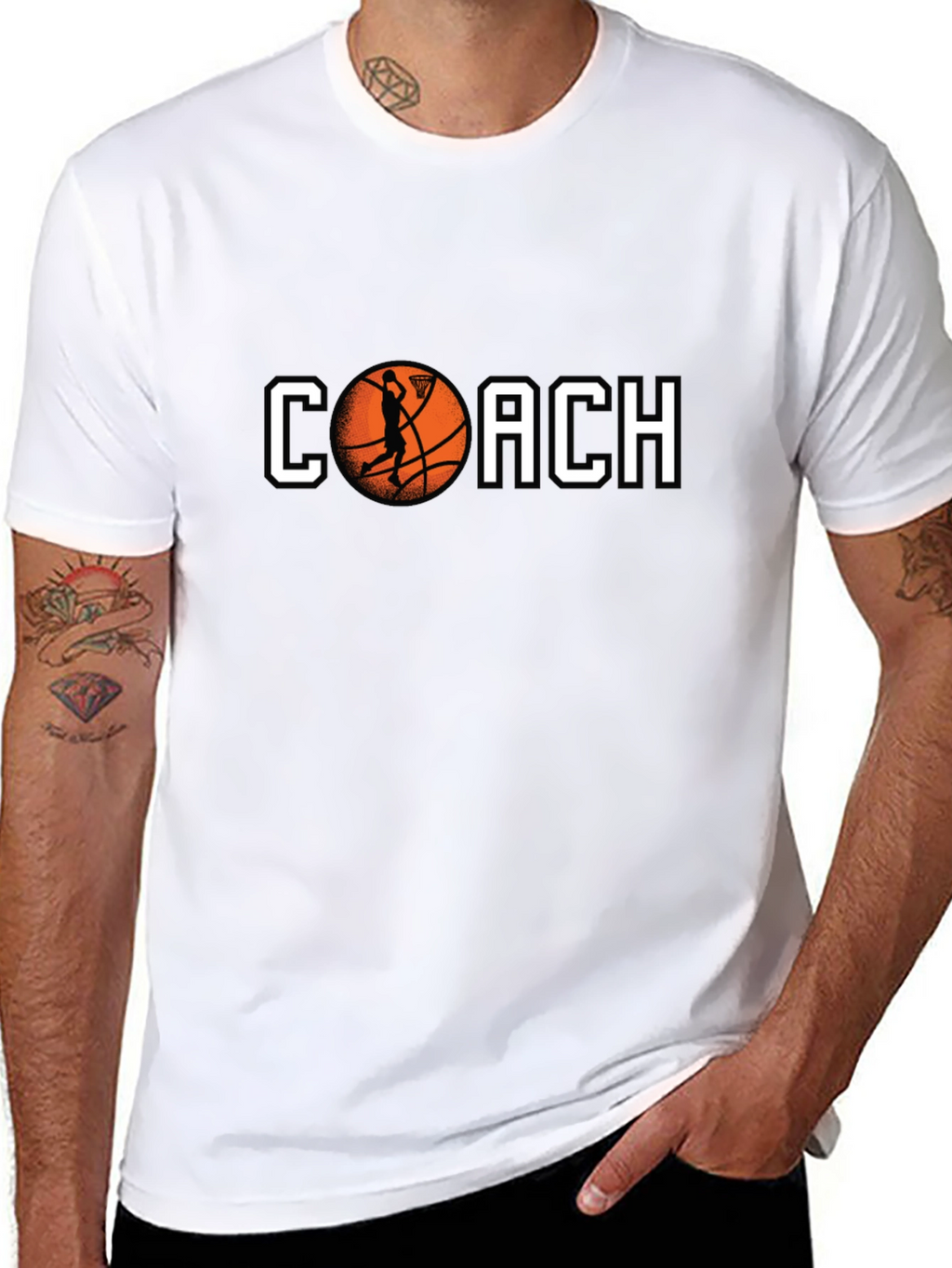 Basketball Coach Graphic Tee - Black Cotton T-Shirt
