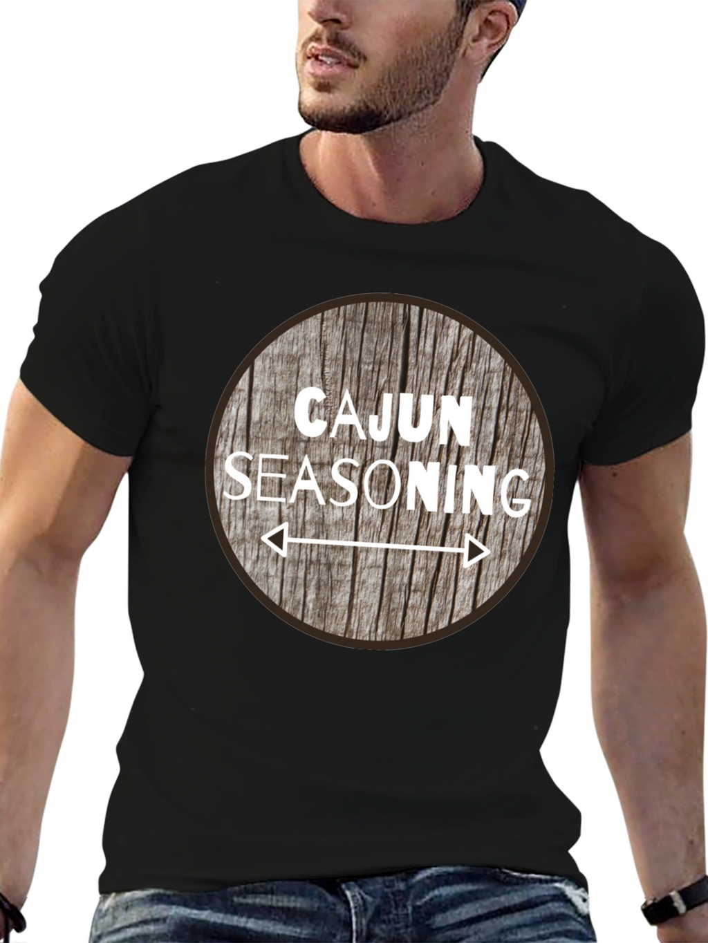 Cajun Seasoning Graphic T-Shirt - Round Wood Design