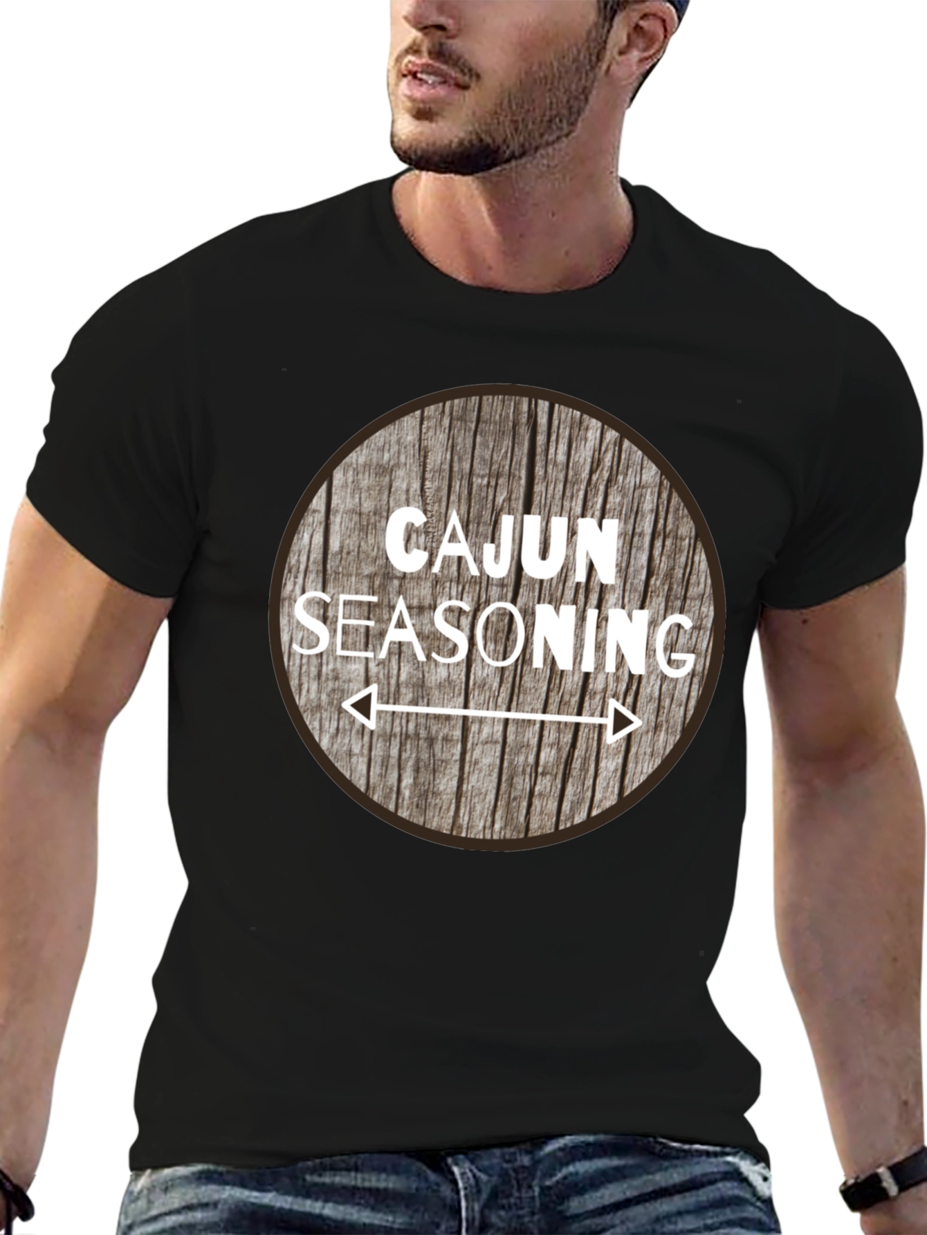 Cajun Seasoning Graphic T-Shirt - Round Wood Design