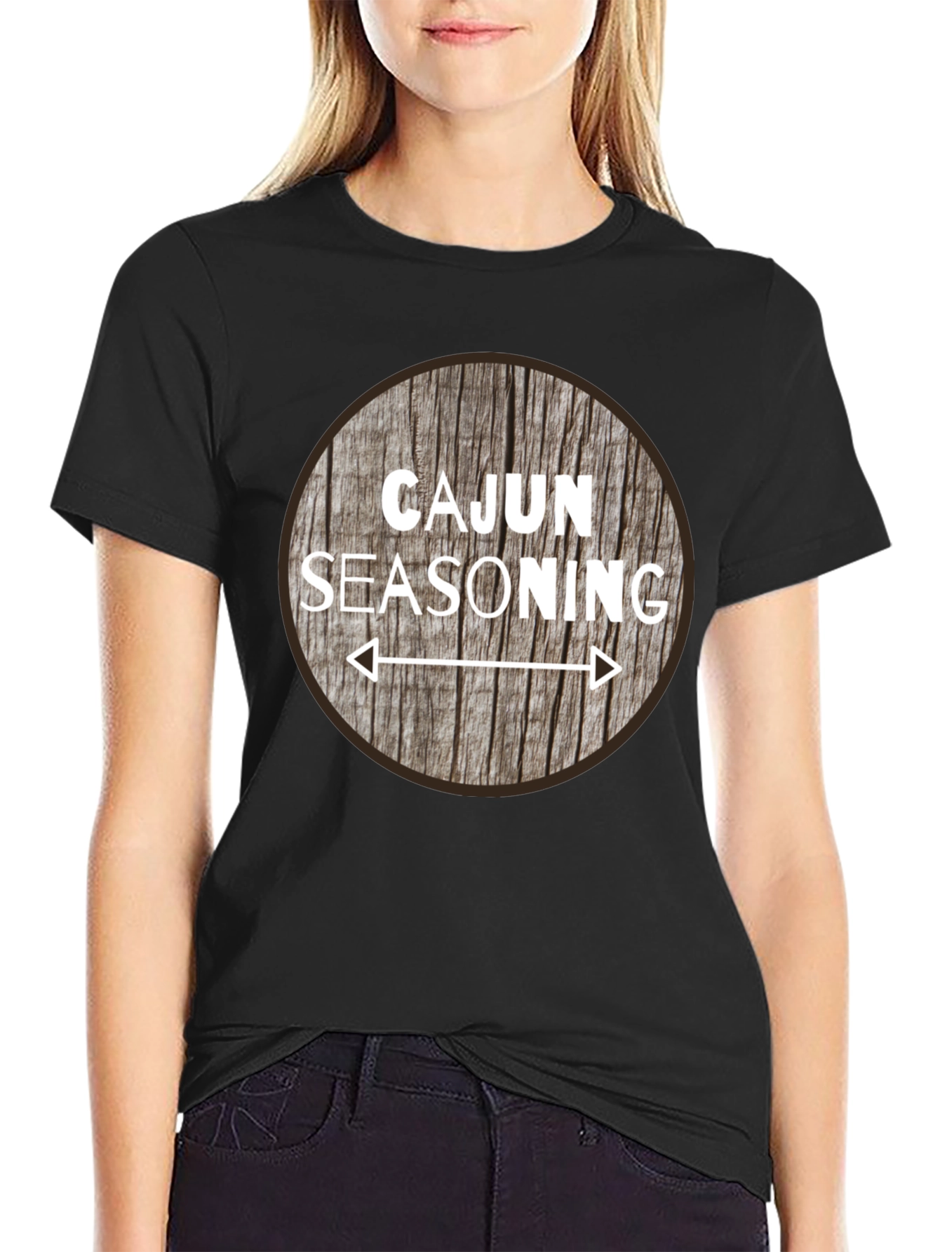 Cajun Seasoning Graphic T-Shirt - Round Wood Design