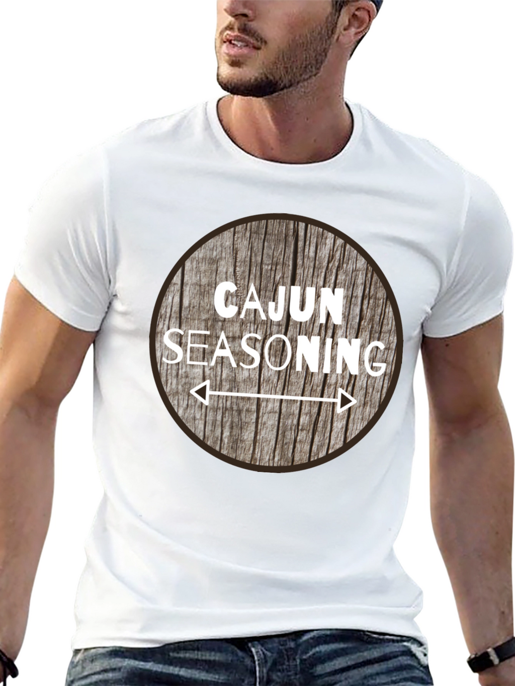 Cajun Seasoning Graphic T-Shirt - Round Wood Design