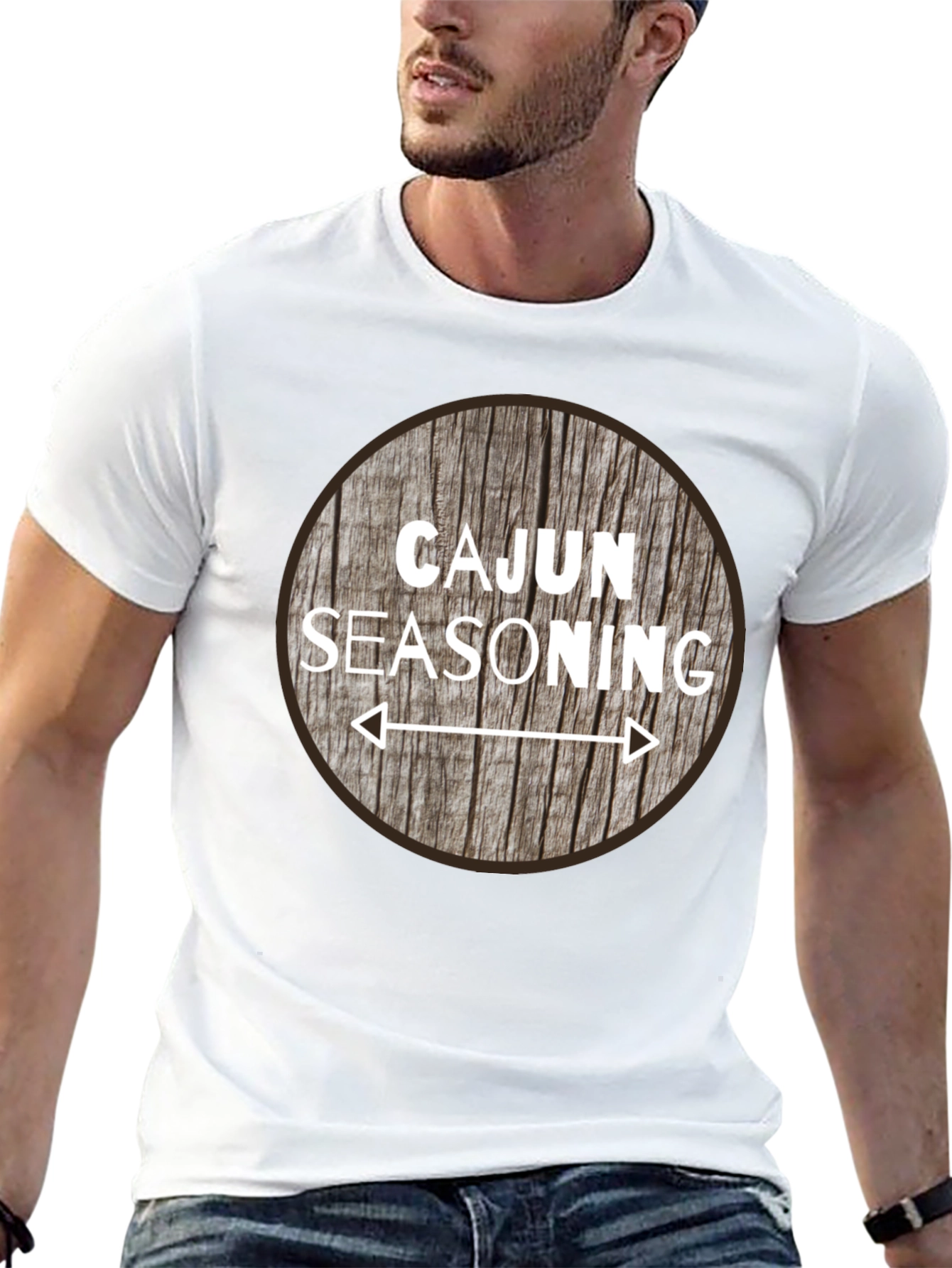 Cajun Seasoning Graphic T-Shirt - Round Wood Design