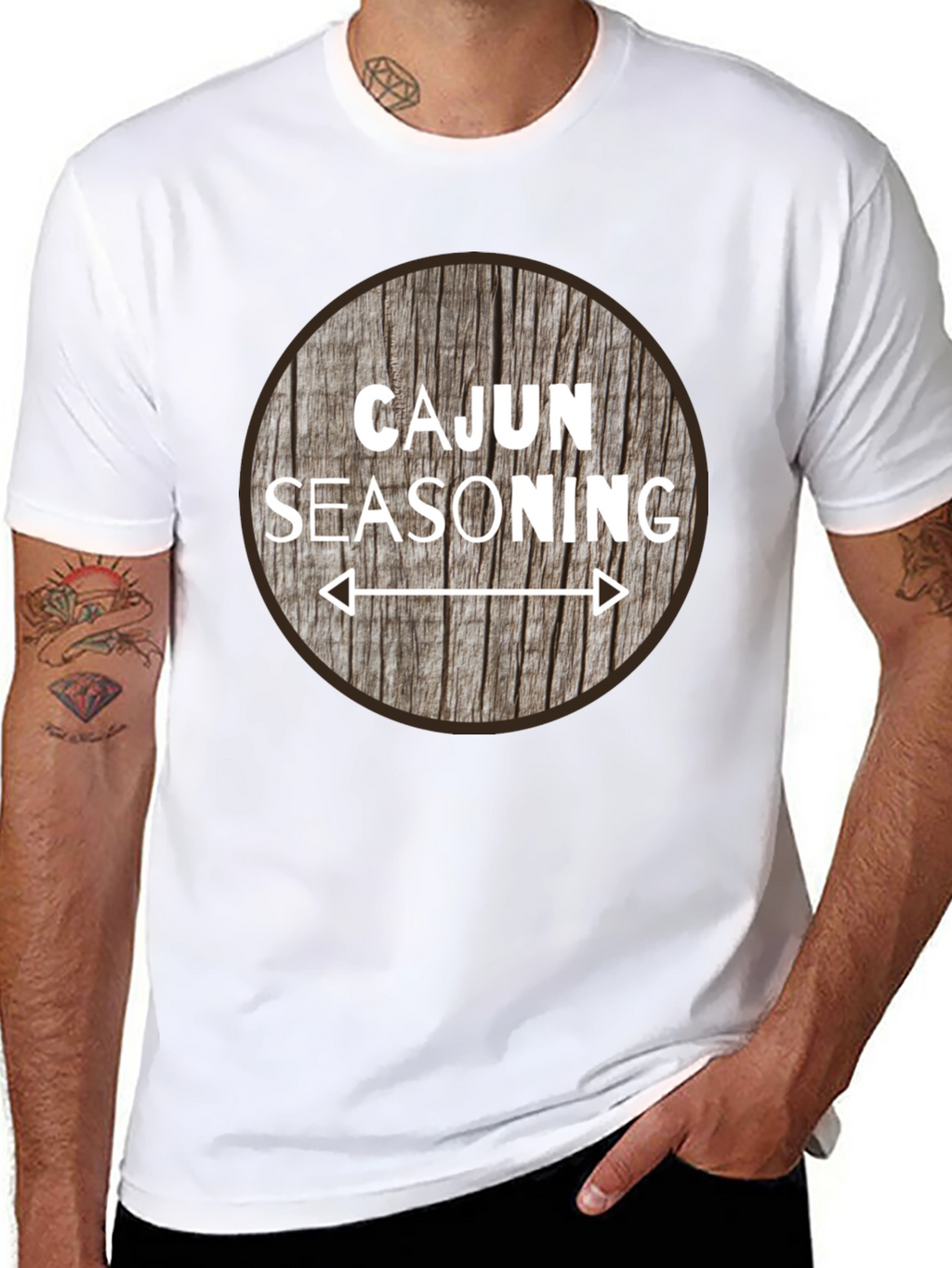 Cajun Seasoning Graphic T-Shirt - Round Wood Design