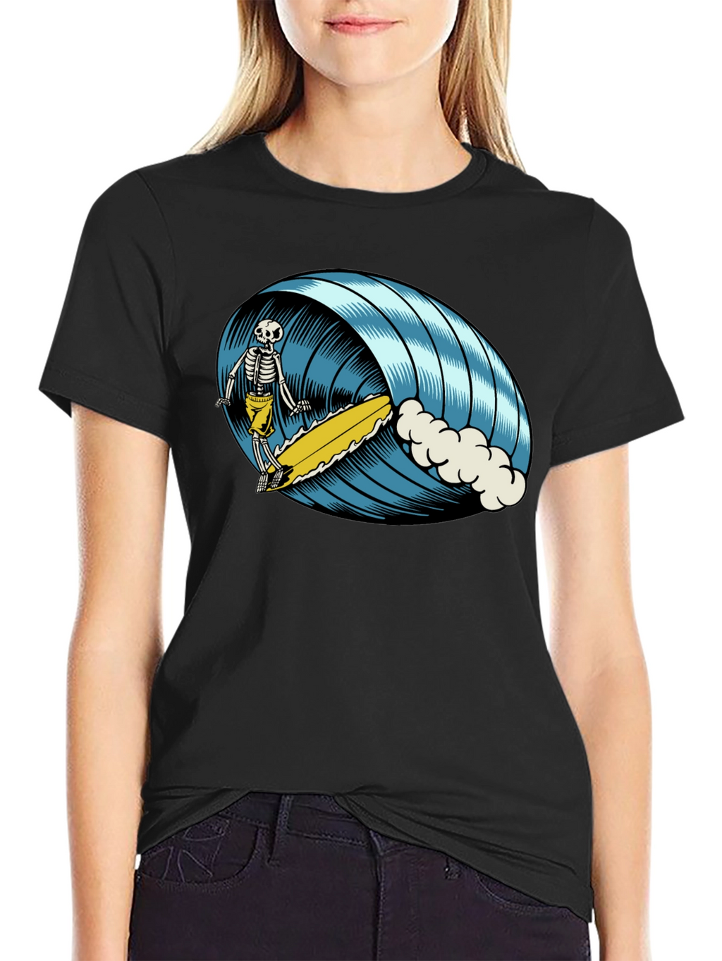 Skeleton Surfer T-Shirt - Ride the Wave of Style!