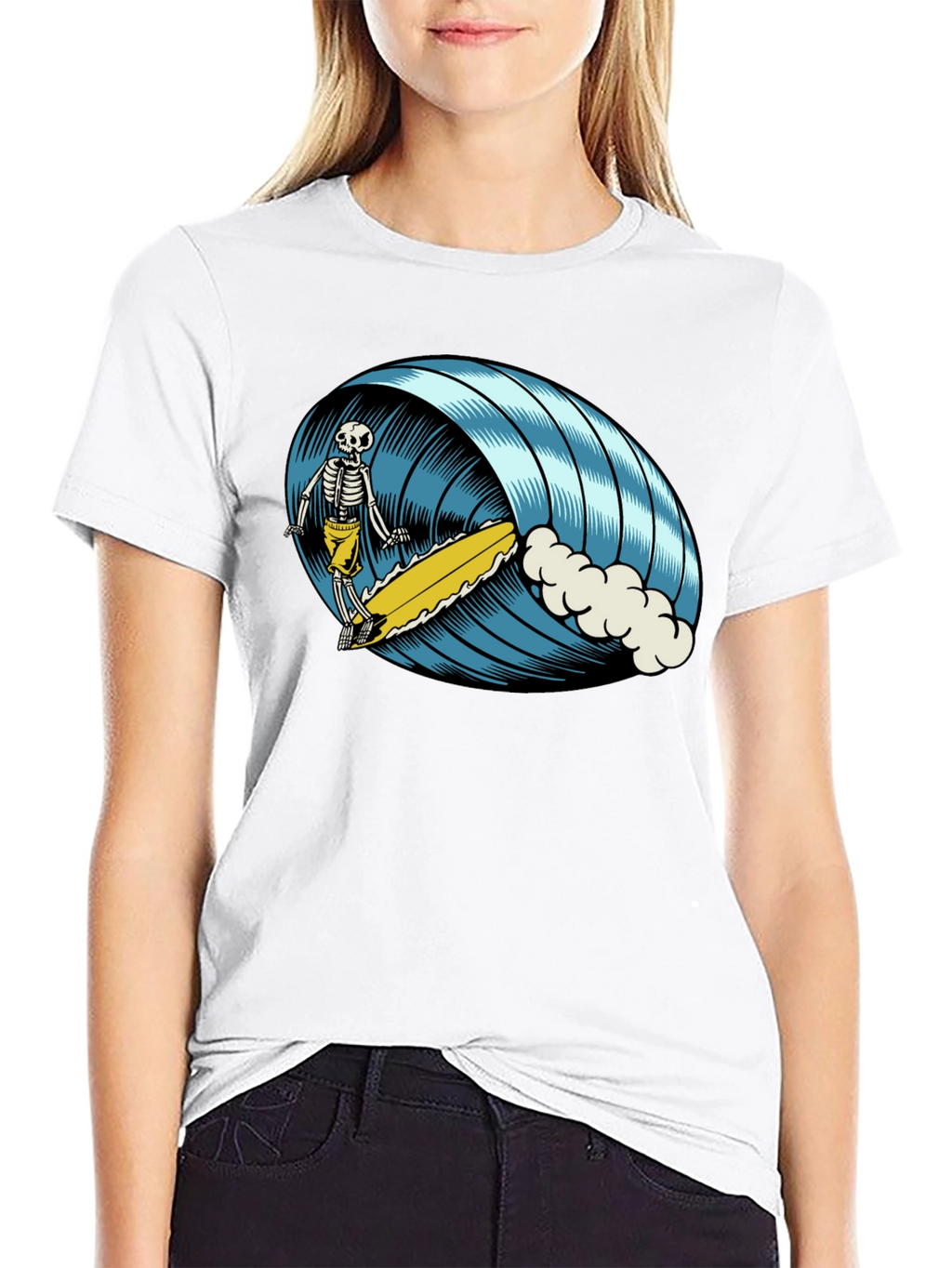 Skeleton Surfer T-Shirt - Ride the Wave of Style!