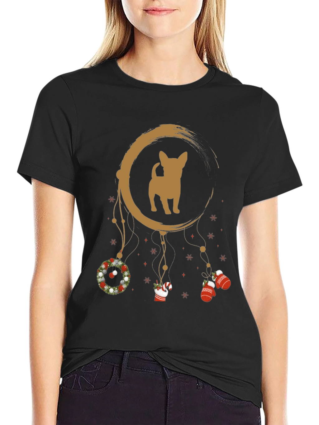 Christmas Chihuahua Dreamcatcher T-Shirt – Festive Dog Lover Tee