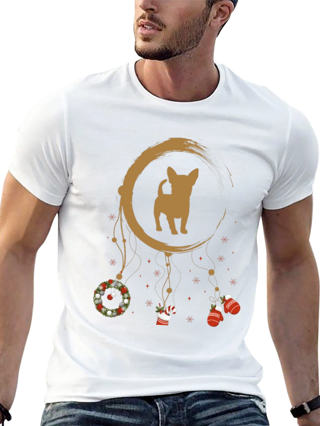 Christmas Chihuahua Dreamcatcher T-Shirt – Festive Dog Lover Tee