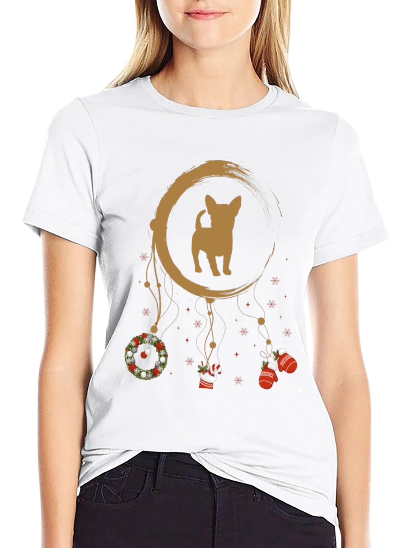 Christmas Chihuahua Dreamcatcher T-Shirt – Festive Dog Lover Tee
