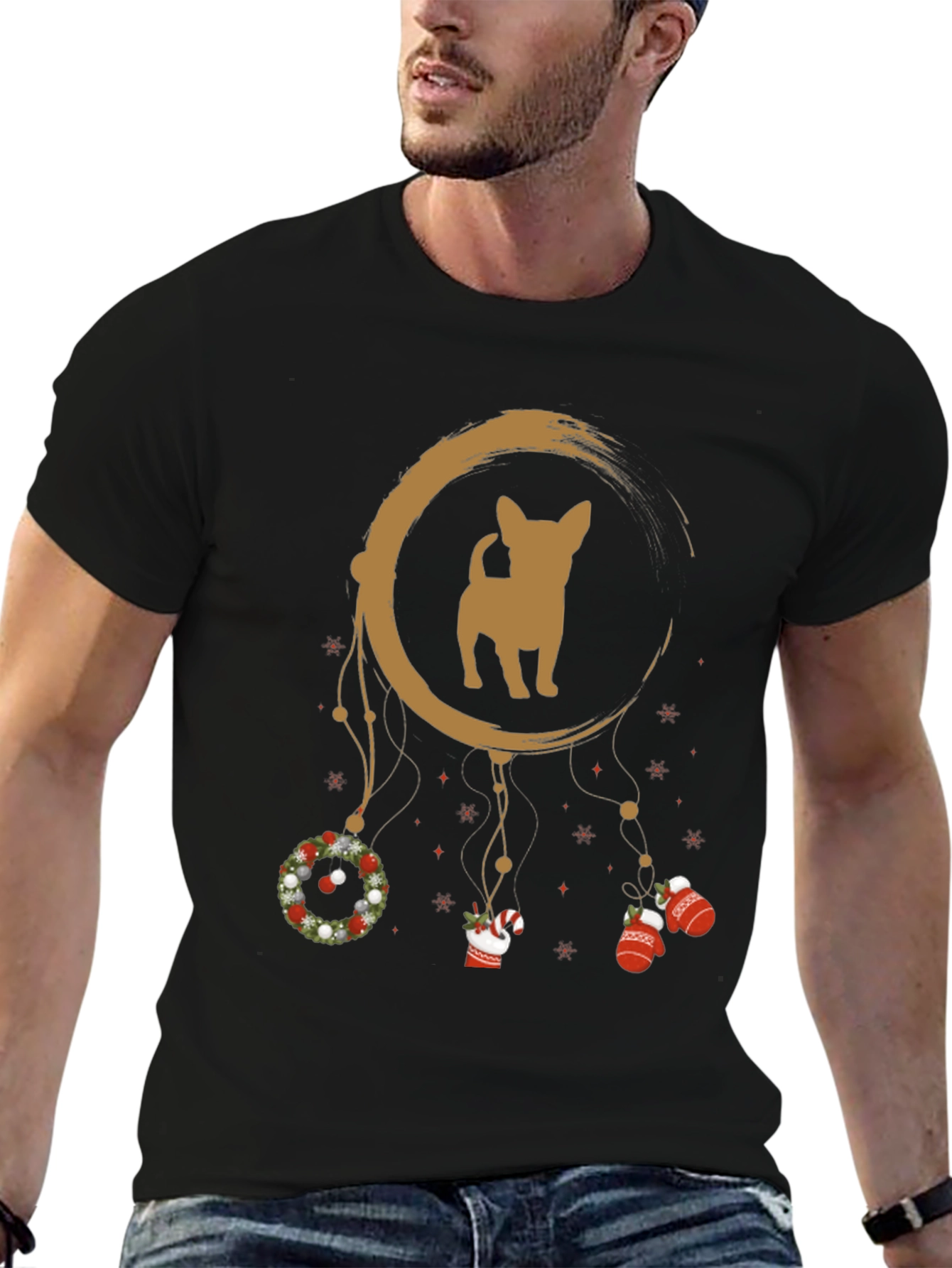 Christmas Chihuahua Dreamcatcher T-Shirt – Festive Dog Lover Tee