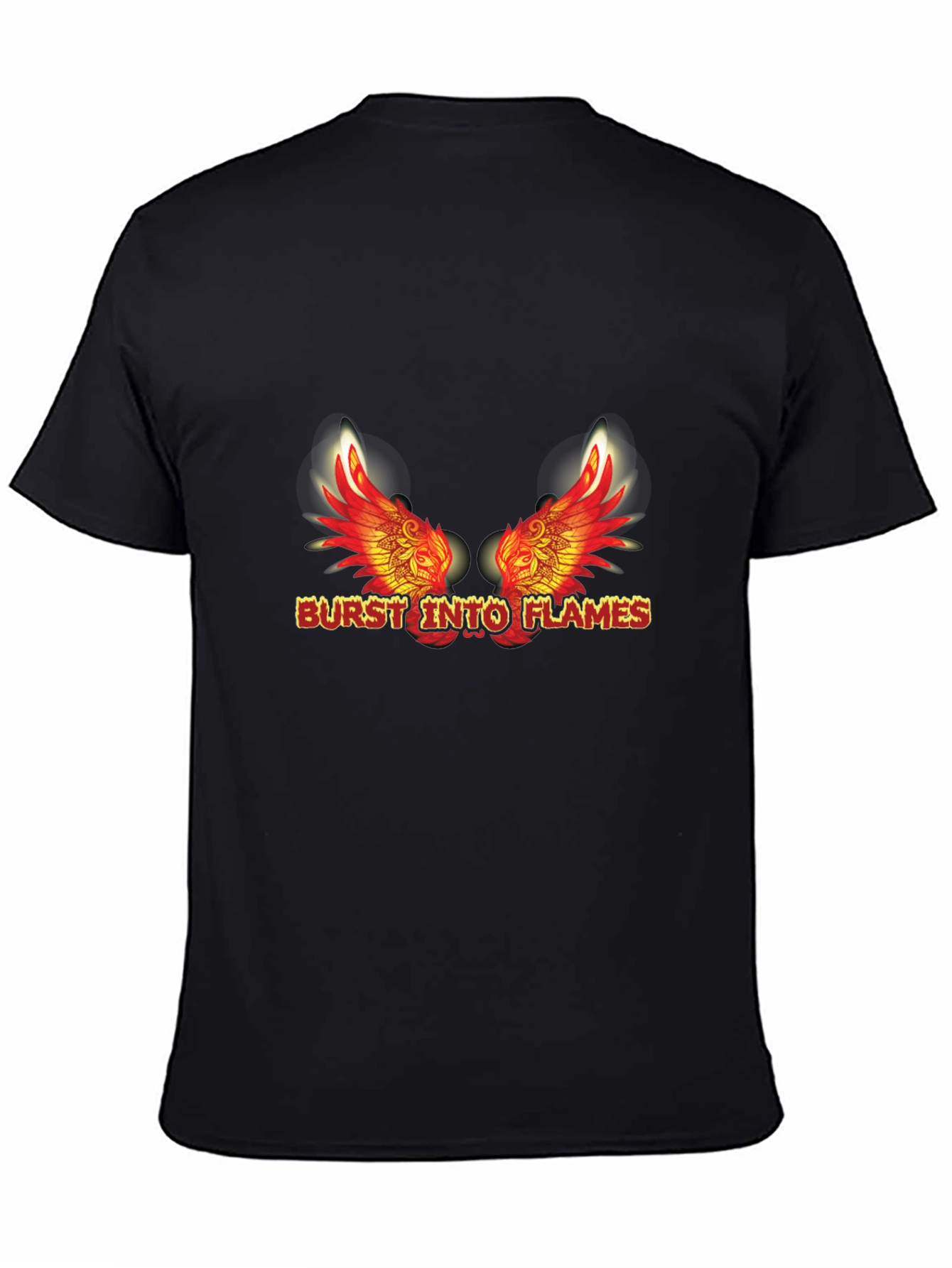 Burst Into Flames Graphic Tee - Mens Black T-Shirt