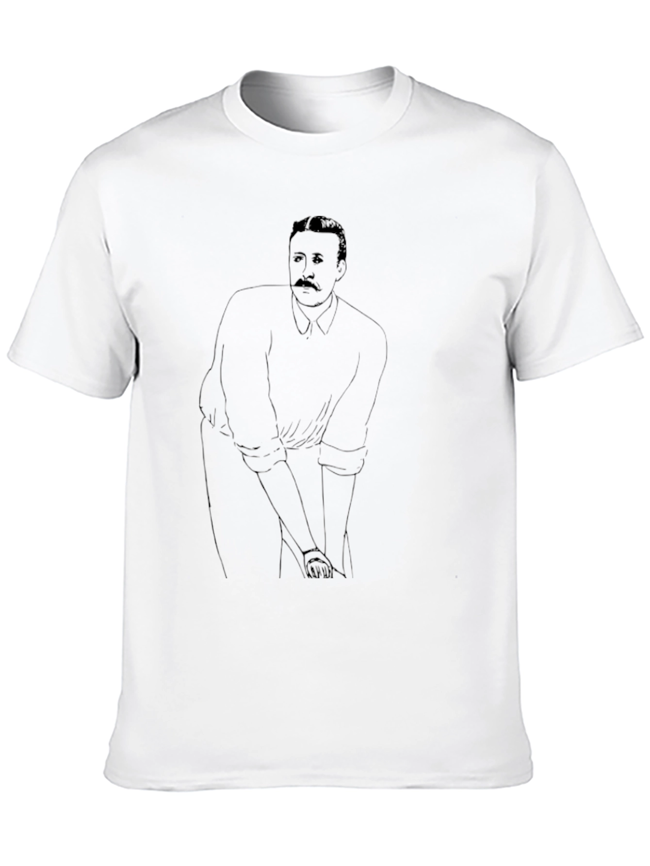 Line Art Cricketer Black T-Shirt