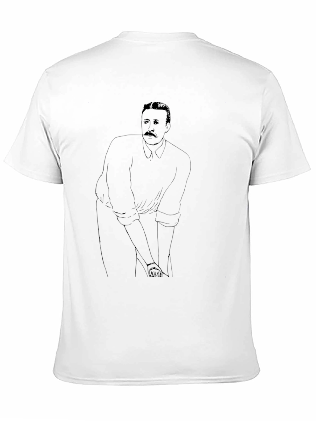 Line Art Cricketer Black T-Shirt