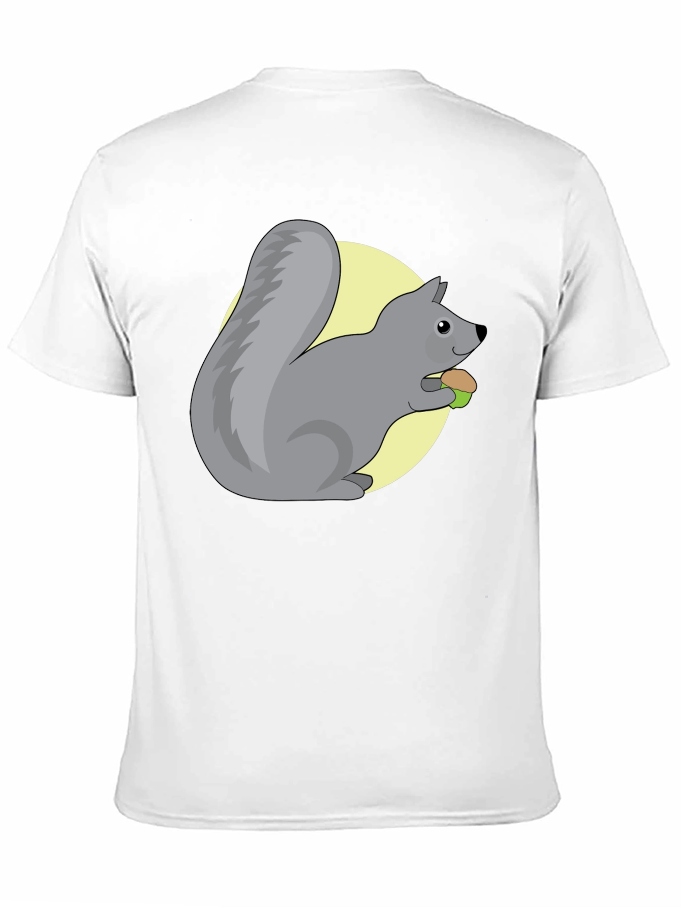 Cute Squirrel Eating Nut Graphic Tee - Black