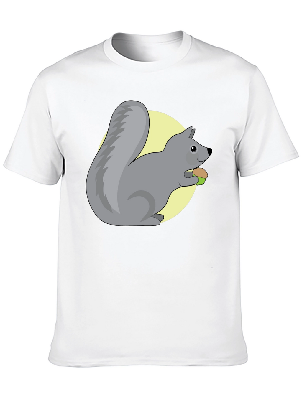 Cute Squirrel Eating Nut Graphic Tee - Black