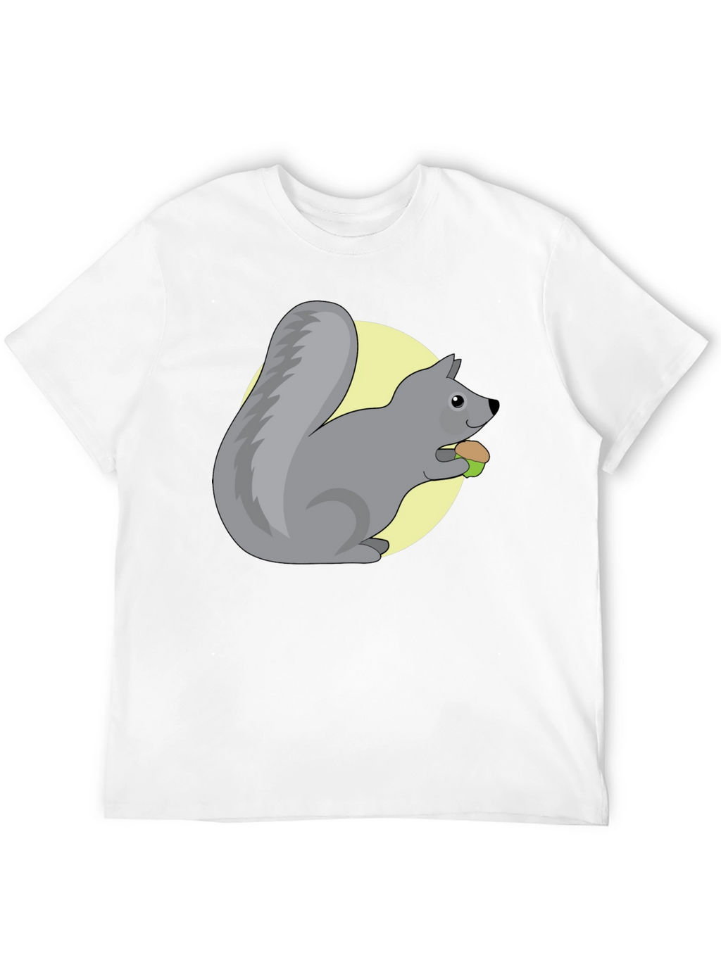 Cute Squirrel Eating Nut Graphic Tee - Black
