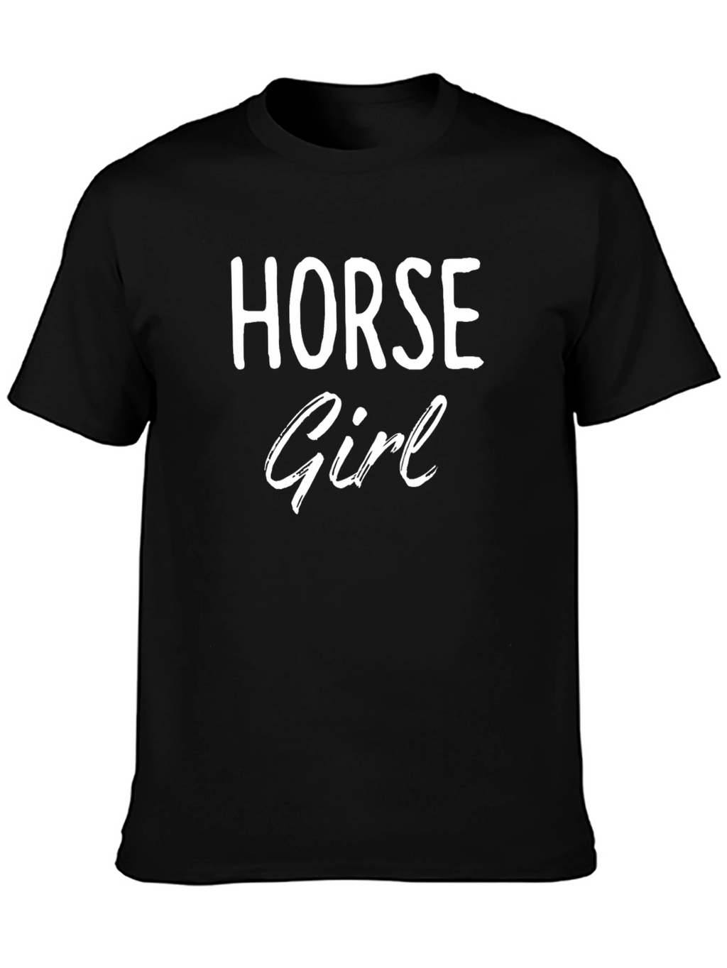 Horse Girl Black Cotton Graphic T-Shirt
