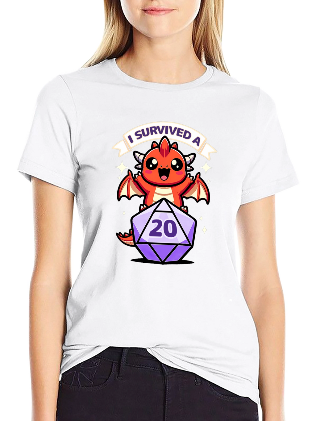 D&D Dragon 20-Sided Die I Survived A T-Shirt