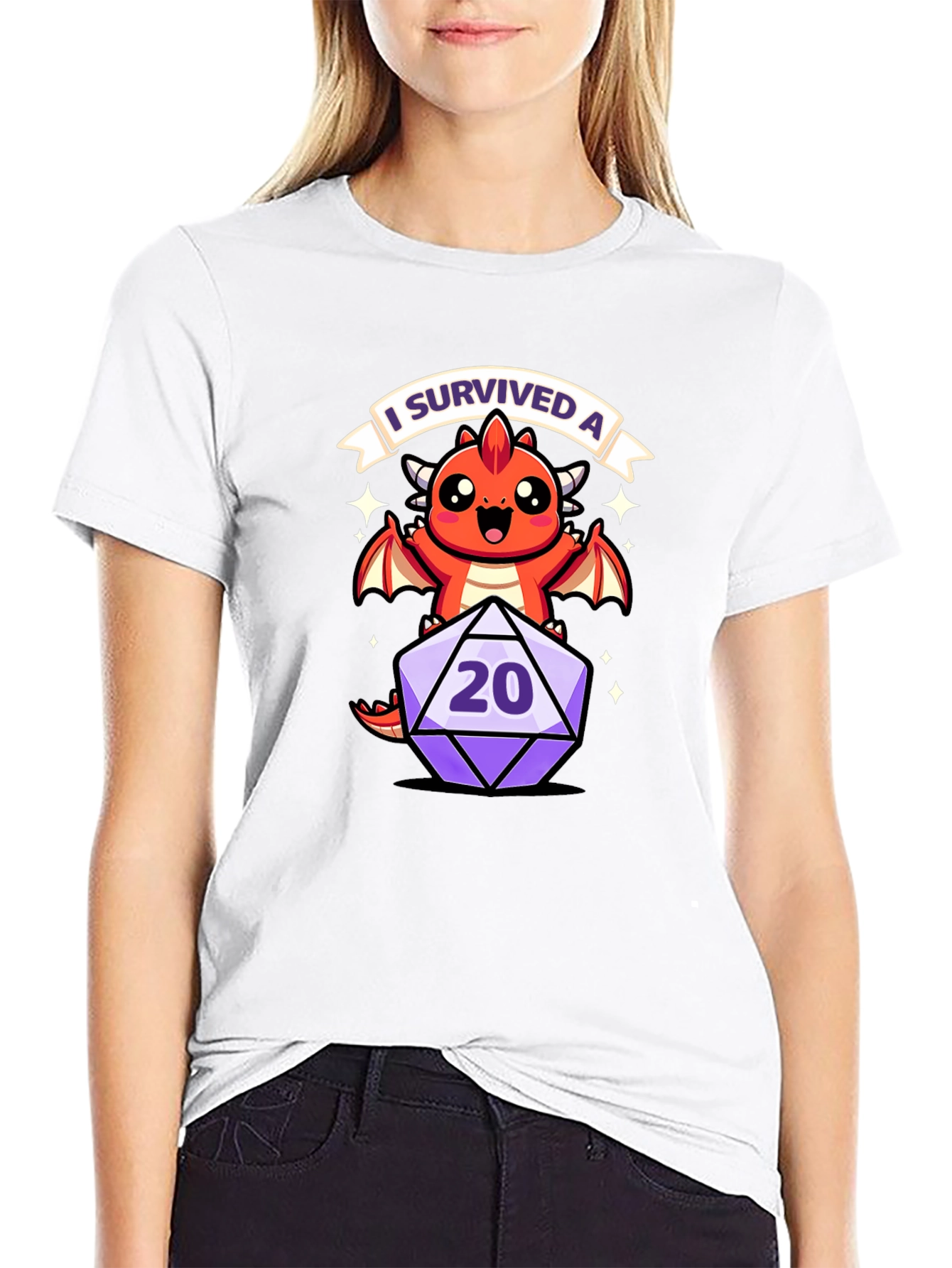 D&D Dragon 20-Sided Die I Survived A T-Shirt