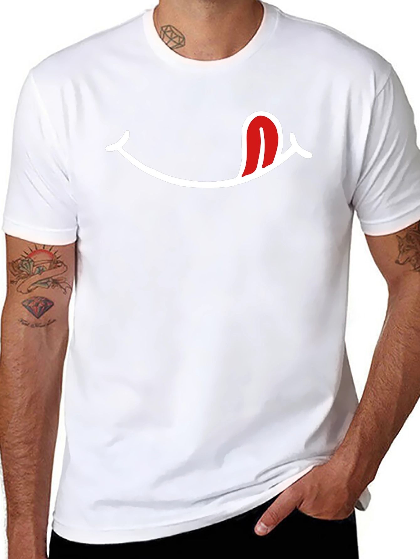 Funny Tongue T-Shirt - Black Cotton Blend