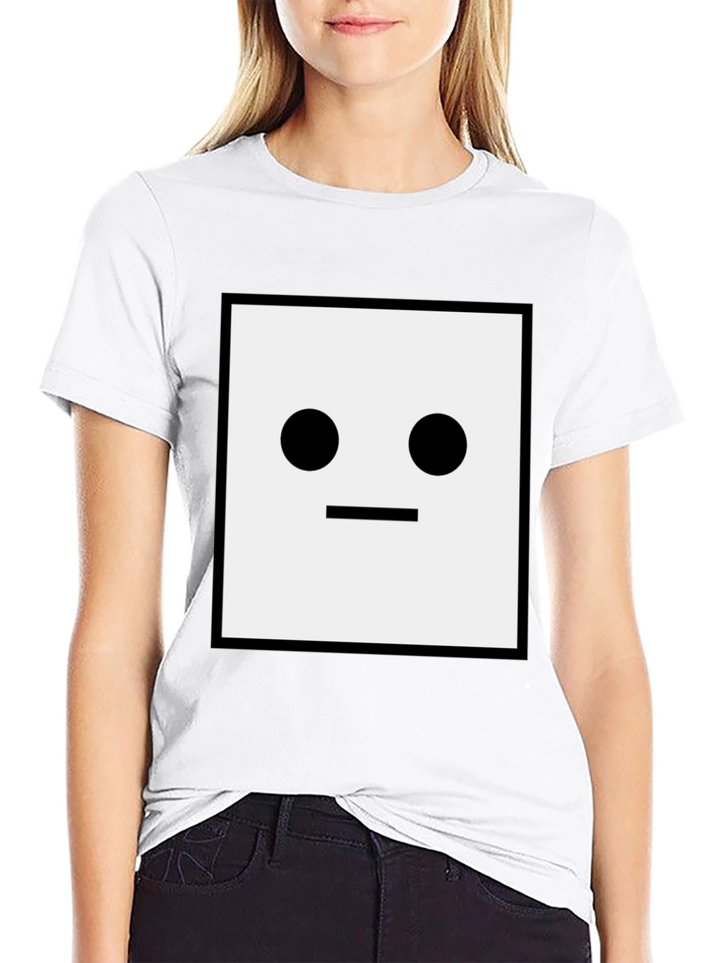 Minimalist Square Face Black T-Shirt
