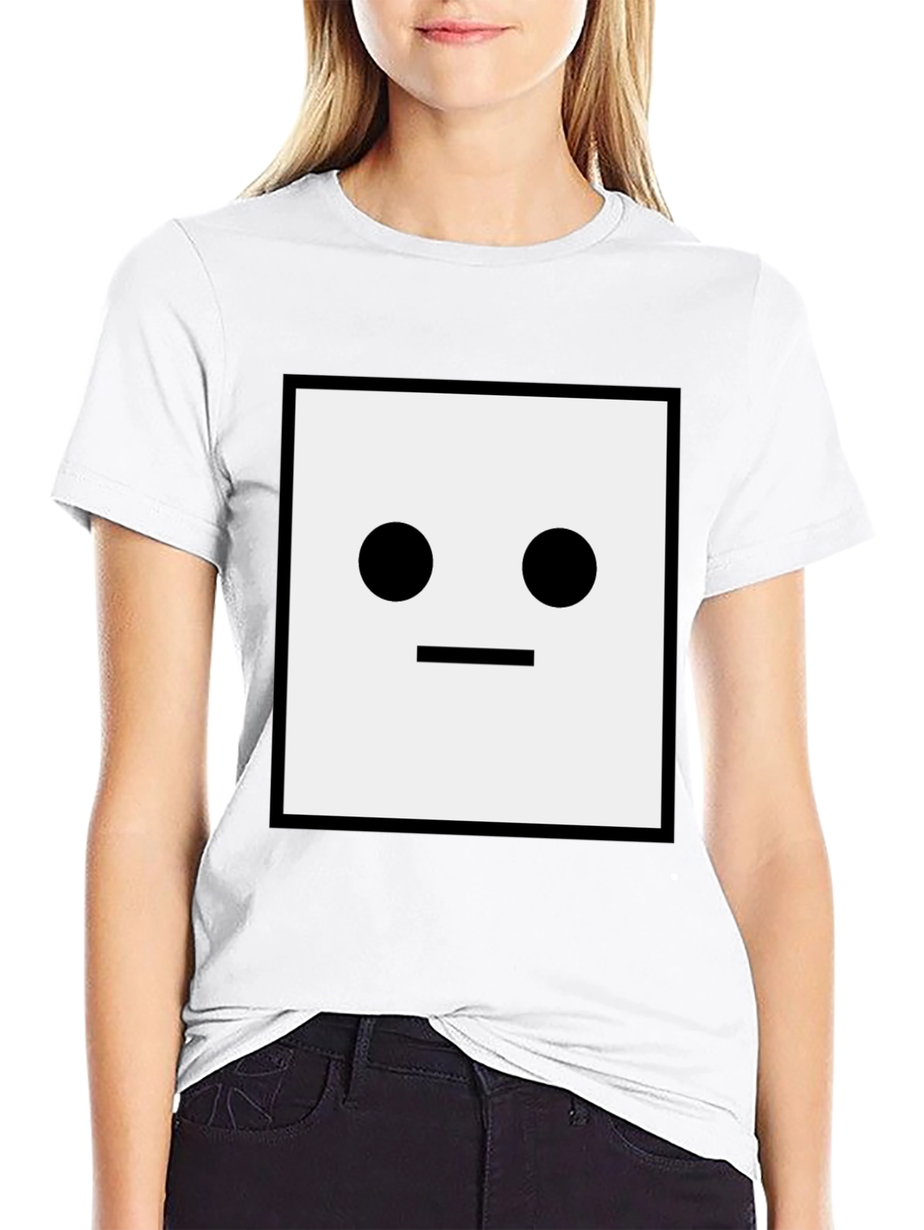 Minimalist Square Face Black T-Shirt
