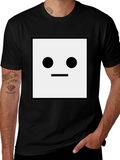 Minimalist Square Face Black T-Shirt