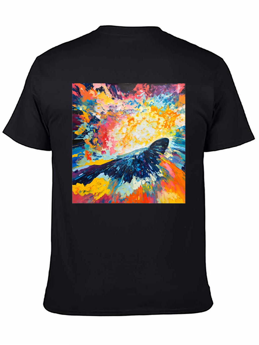 Abstract Crow Art Print Black T-Shirt