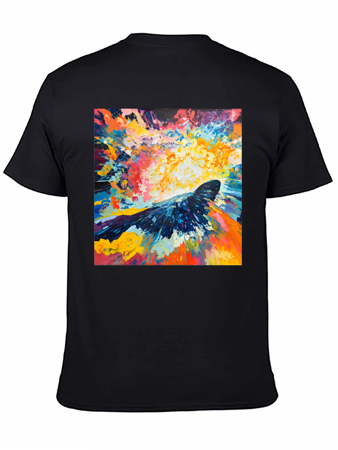 Abstract Crow Art Print Black T-Shirt