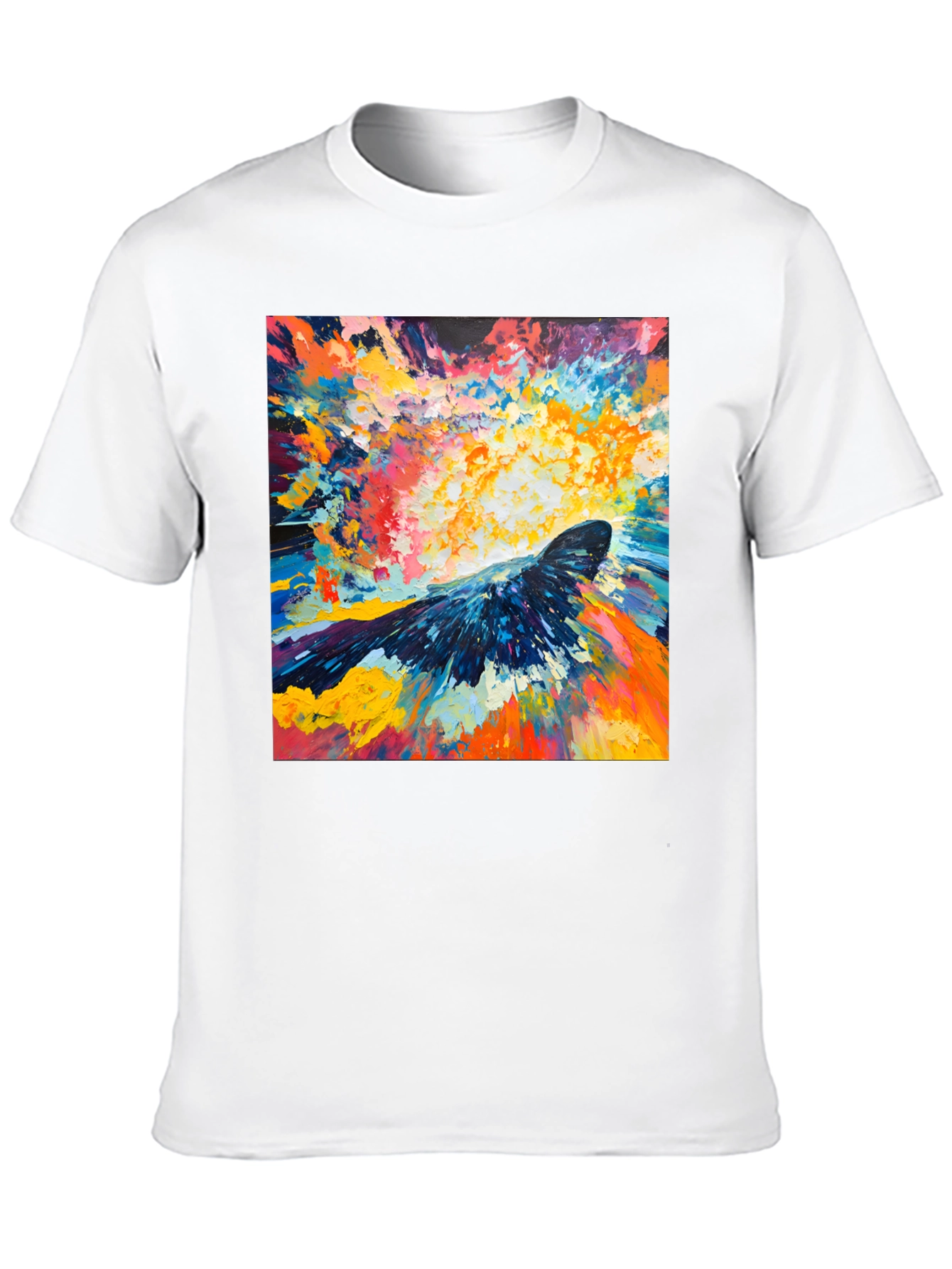 Abstract Crow Art Print Black T-Shirt