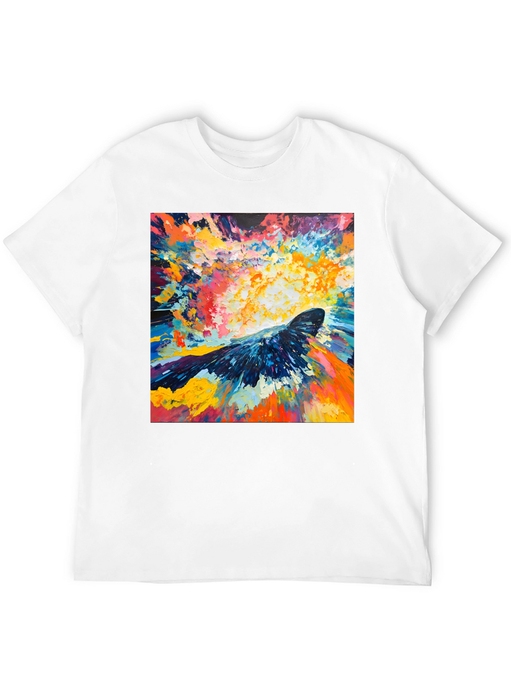 Abstract Crow Art Print Black T-Shirt