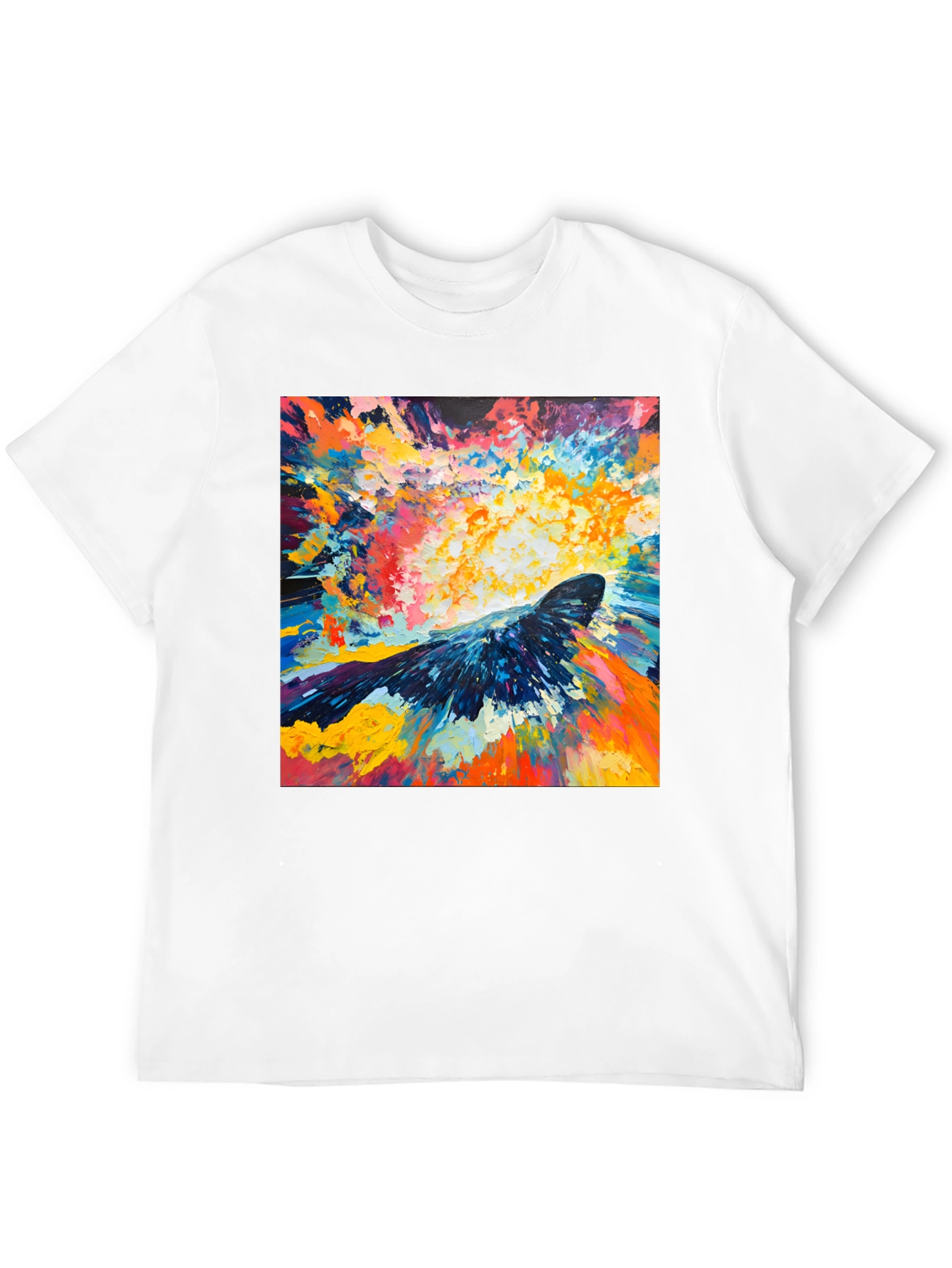Abstract Crow Art Print Black T-Shirt