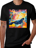Abstract Crow Art Print Black T-Shirt