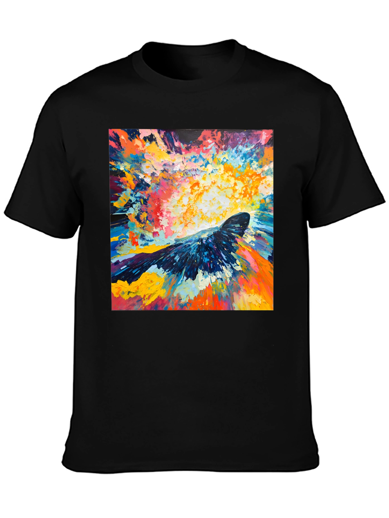 Abstract Crow Art Print Black T-Shirt