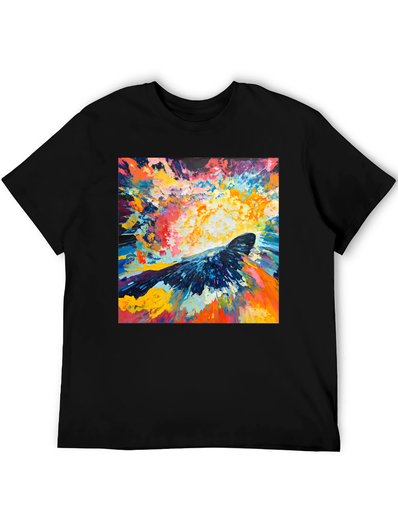 Abstract Crow Art Print Black T-Shirt