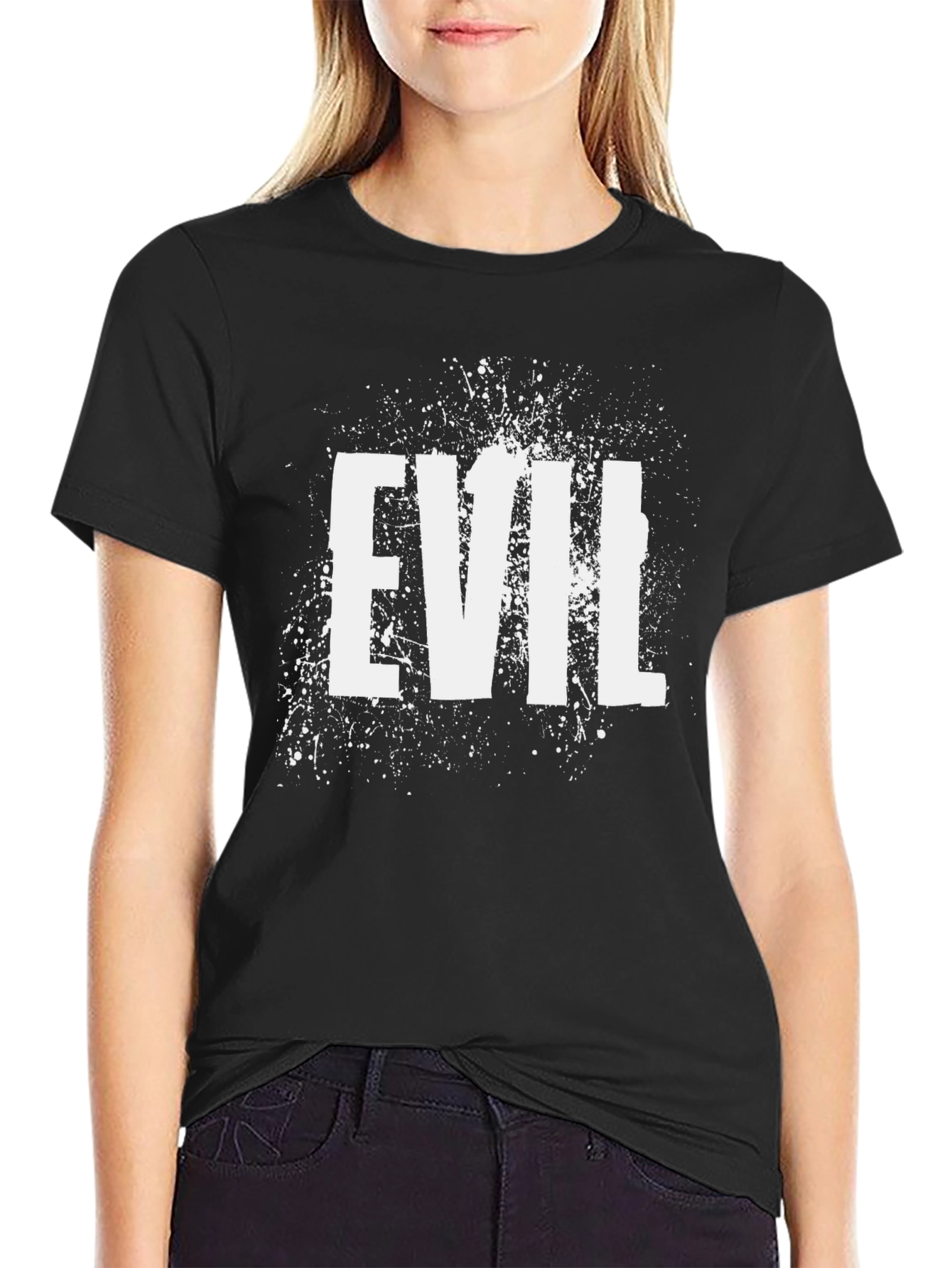 Evil Graphic Print Mens Black T-Shirt