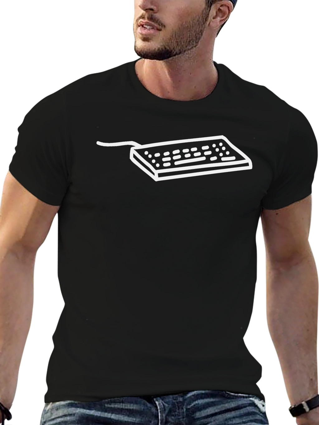 Keyboard Graphic Tee - Retro Tech Style