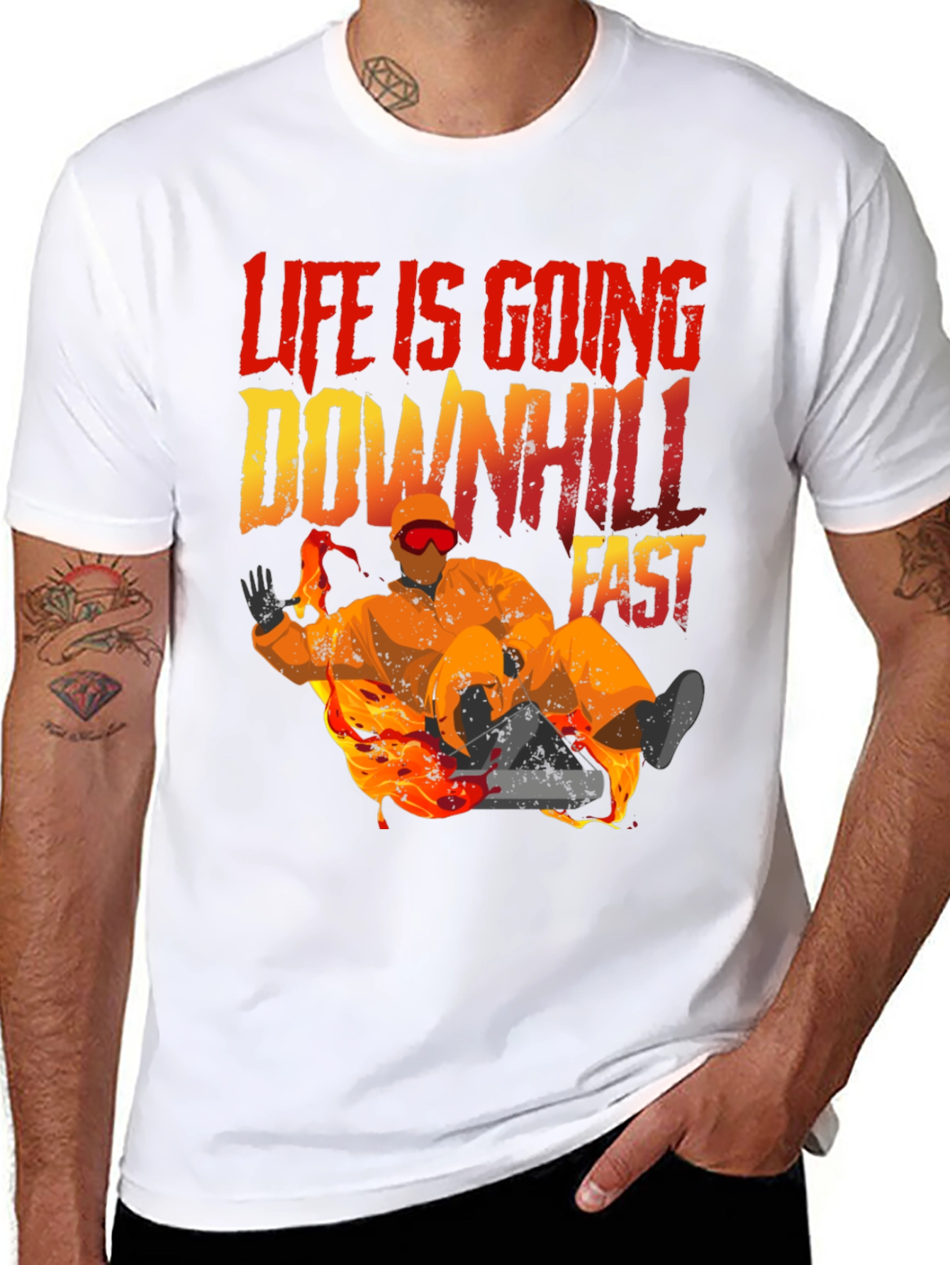 Life Is Going Downhill Fast Graphic Tee - Black