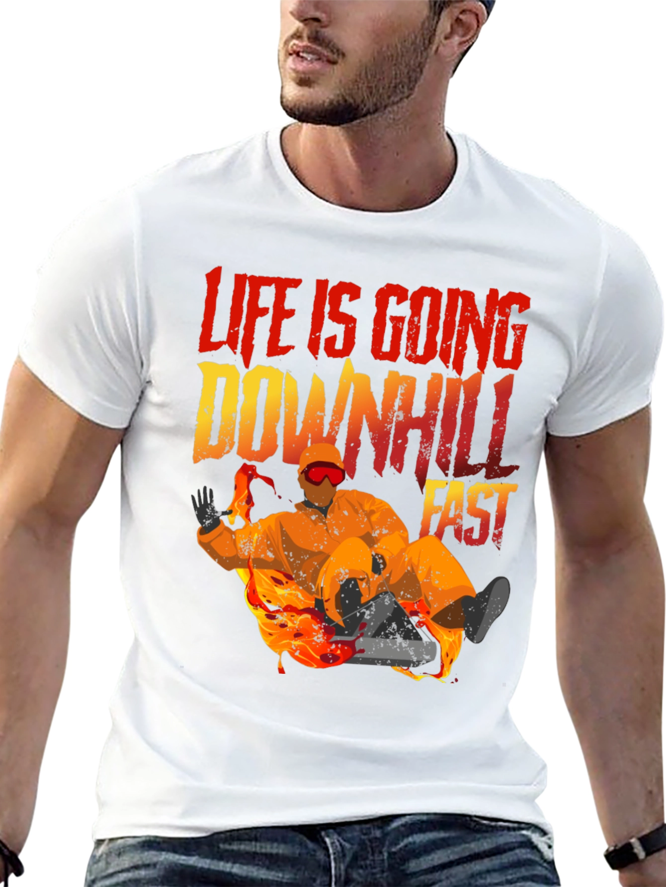 Life Is Going Downhill Fast Graphic Tee - Black