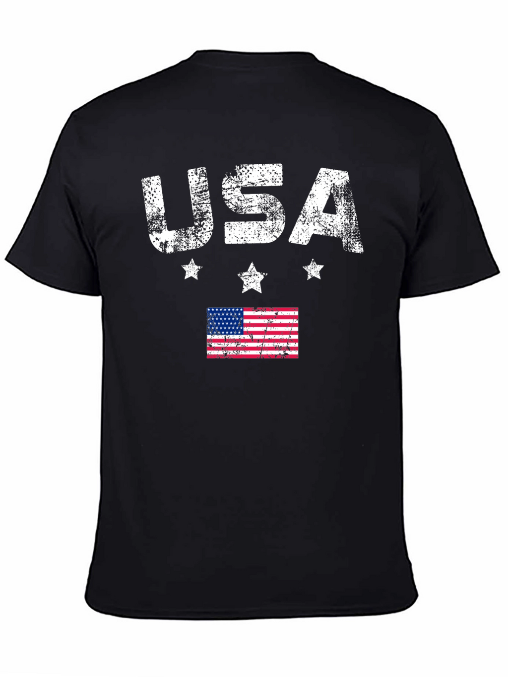 USA Flag Graphic Print Crew Neck T-Shirt