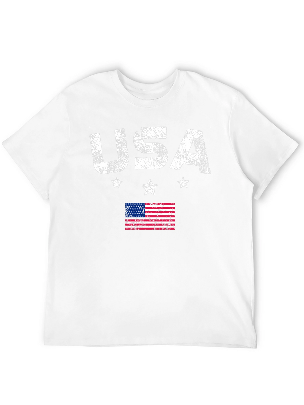 USA Flag Graphic Print Crew Neck T-Shirt