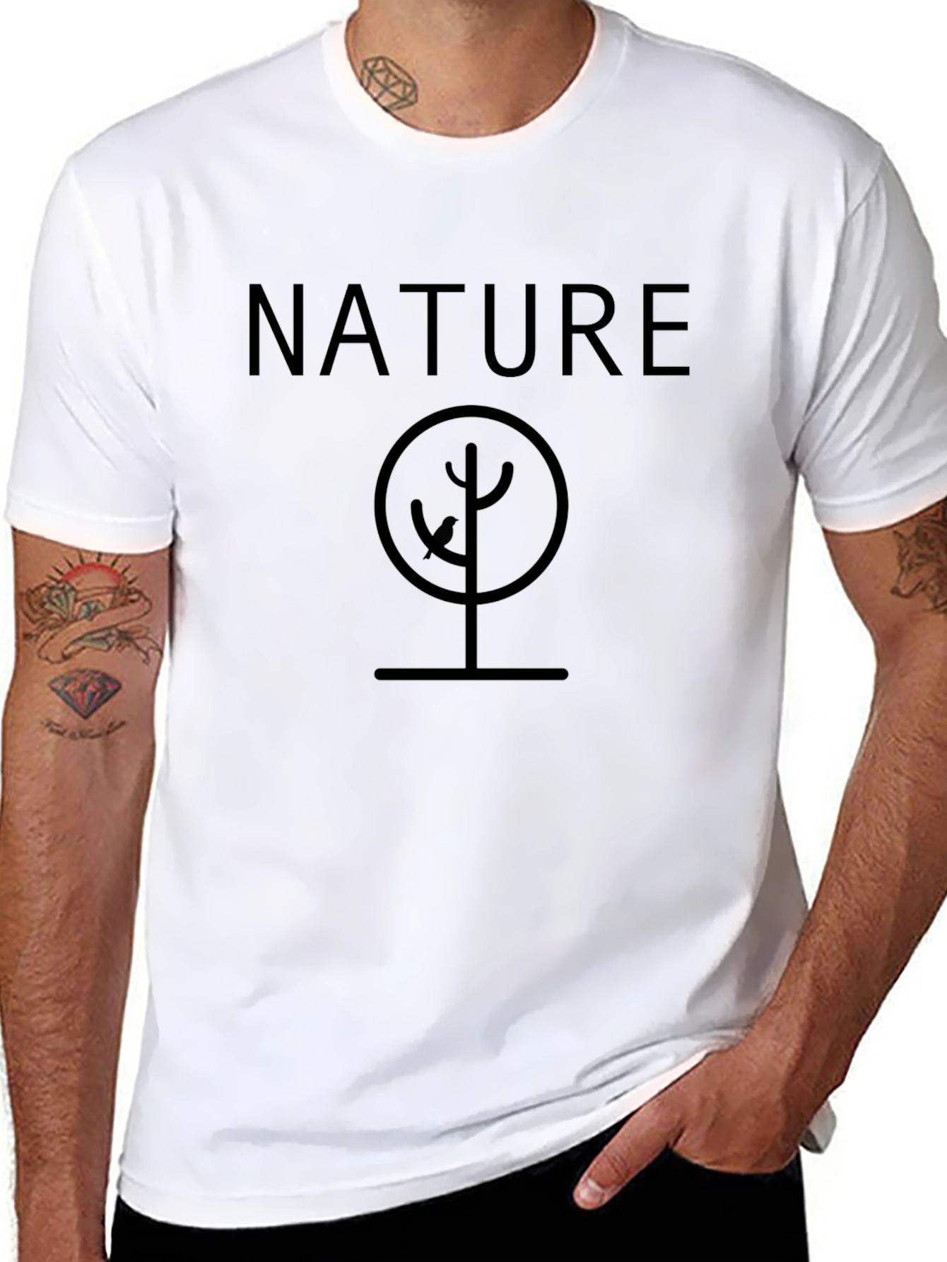 Nature Tree Graphic Black T-Shirt