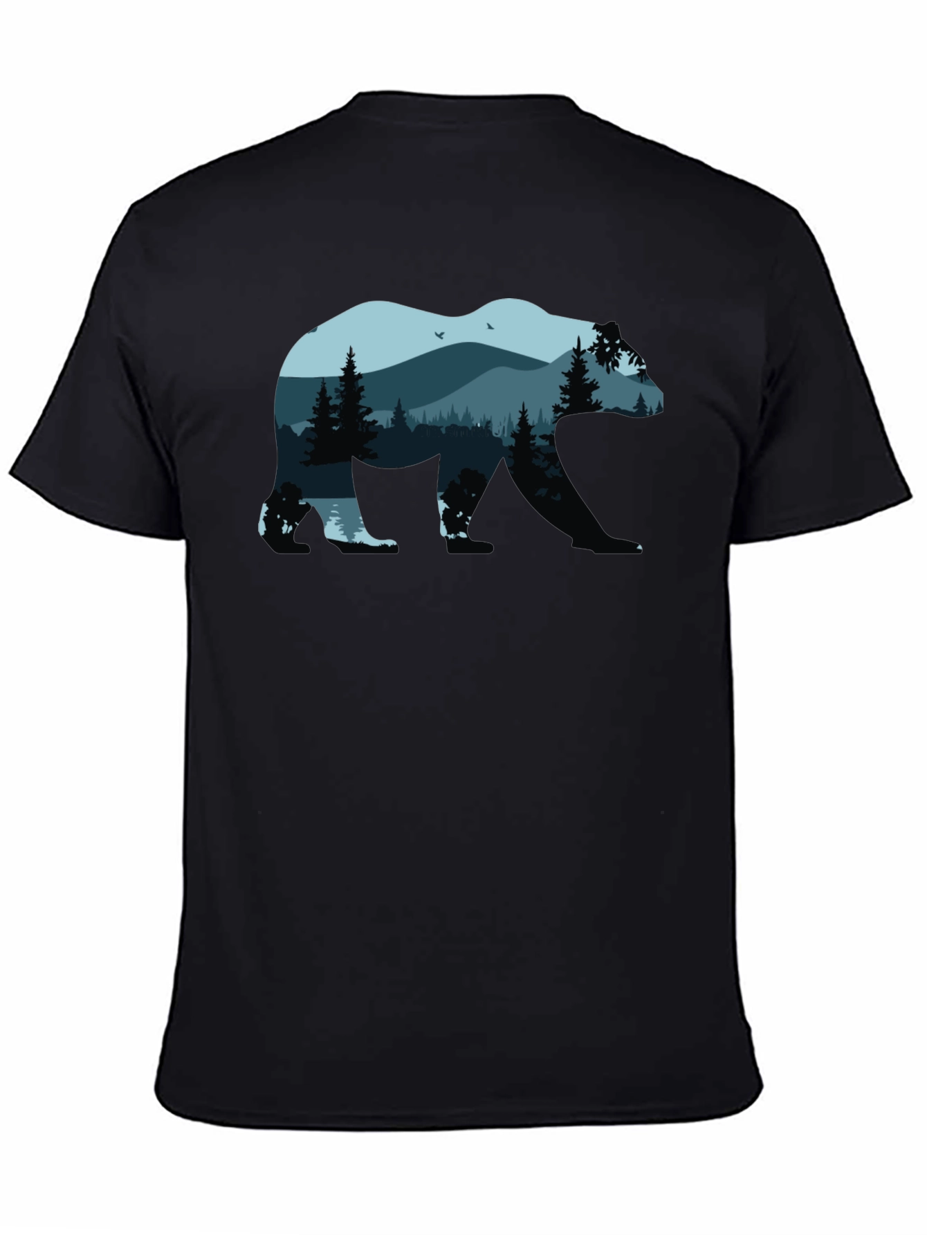 Nature Bear Graphic T-Shirt - Black