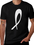 Modern Ribbon Graphic Black T-Shirt
