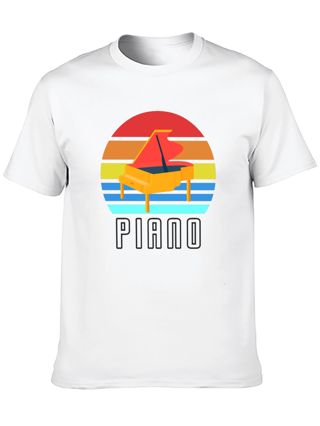 Piano Sunset Graphic T-Shirt
