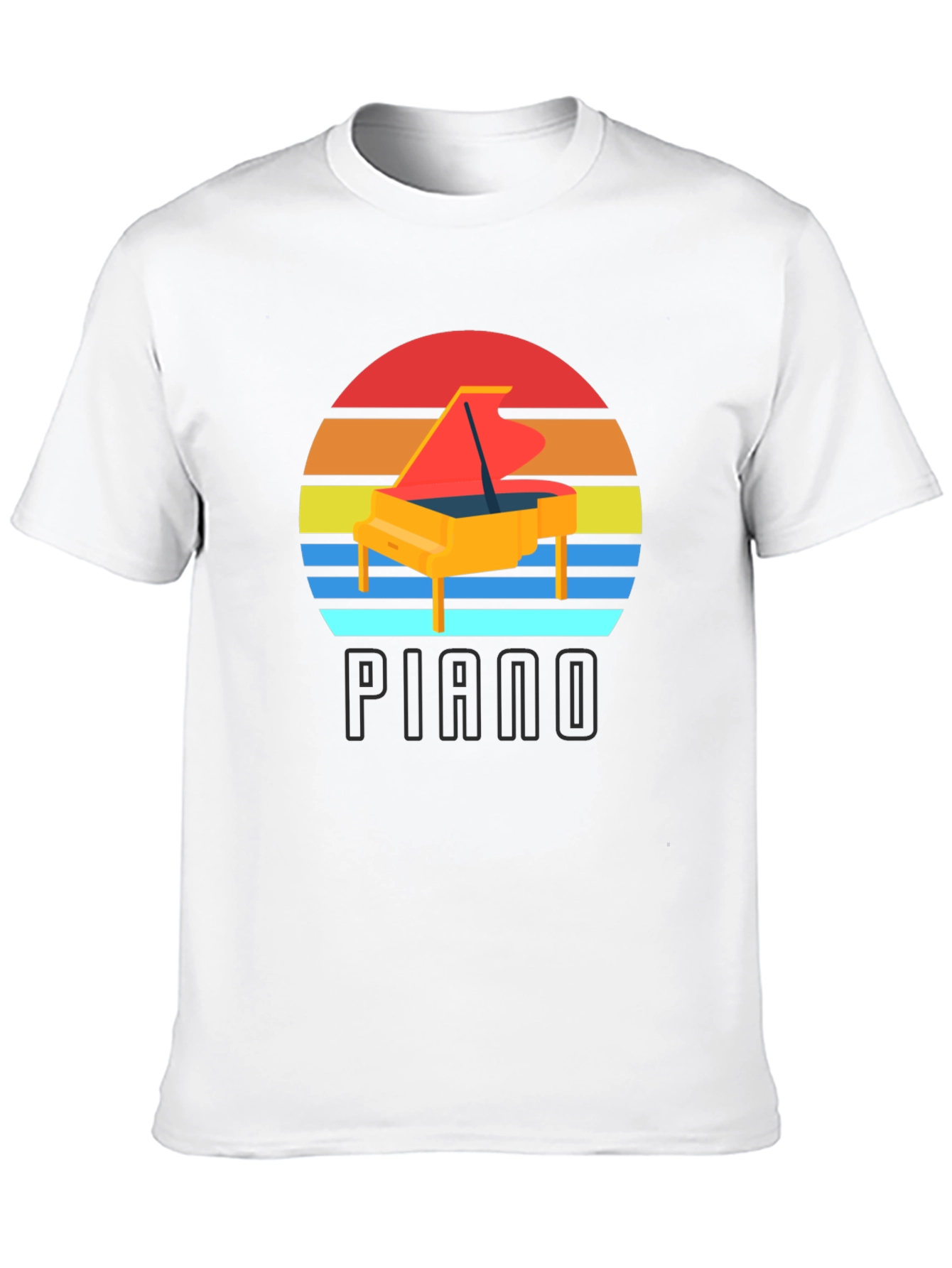 Piano Sunset Graphic T-Shirt