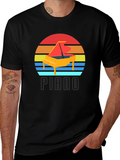 Piano Sunset Graphic T-Shirt