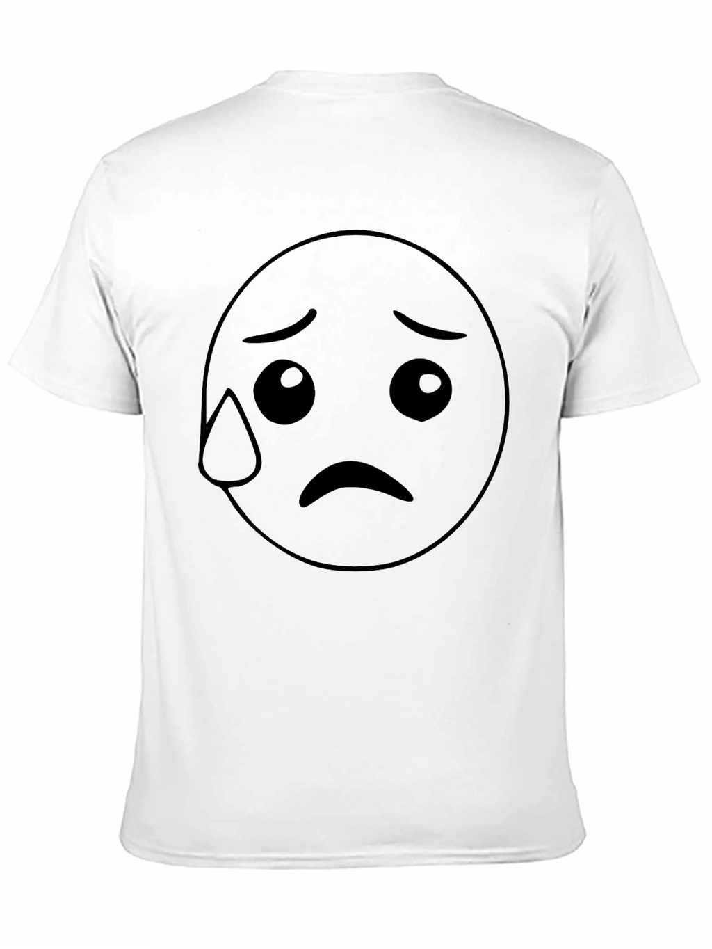 Sad Emoji Black T-Shirt - Unisex Cotton Tee