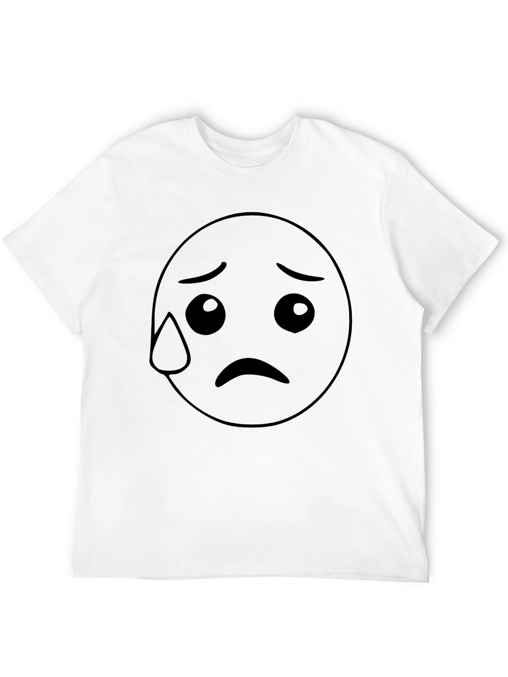 Sad Emoji Black T-Shirt - Unisex Cotton Tee