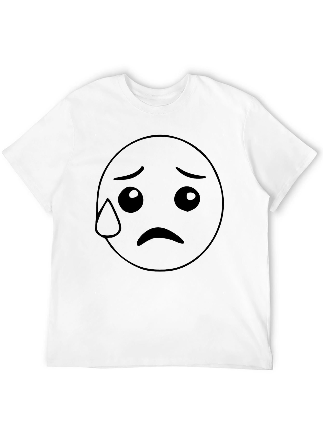 Sad Emoji Black T-Shirt - Unisex Cotton Tee