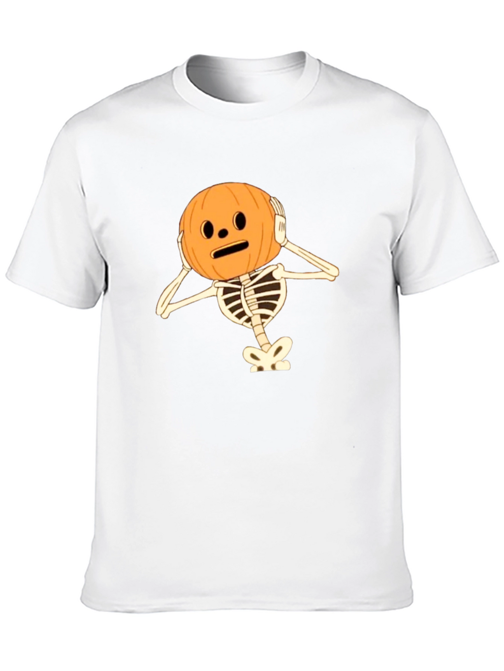 Skeleton Pumpkin Head Halloween T-Shirt